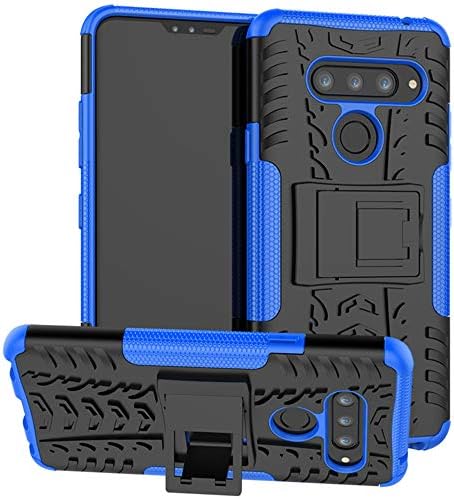 Yiakengs for LG V40 Case, LG V40 ThinQ Case, Dual Layer Shockproof Slim Protective with Kickstand Hard Phone Cases Cover for LG V40 (Blue)
