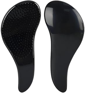 فرشاة شعر أنيقة - فرشاة خياطة ناعمة ومحمولة للنساء والرجال والأطفال، مناسبة للشعر الرطب والاستحمام (أسود)