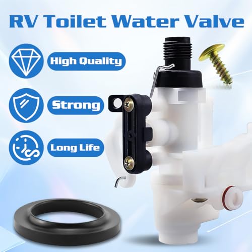 Image of 31705 31688 RV Toilet Valve Kit Fits for Thetford Aqua-Magic V High and Low Models Freeze Resistance & Leakage-Resistant, Replace 31687 31835 31658 31652 31667 31675 31676 RV Toilet Water Valve Parts