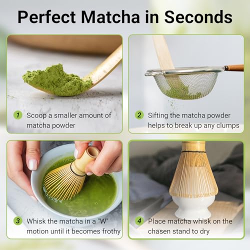 image for SHONMISEN Bamboo Matcha Whisk Set -Matcha Whisk (Chasen),Whisk Holder(