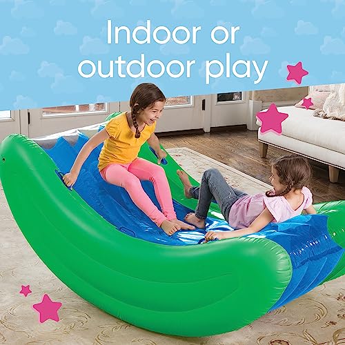 Hearthsong Rock With It!™ Giant 6-Foot Inflatable Curved Rocker, 6’L X 3½’W X 2½’H Seesaw, Durable Vinyl, Repair Patch Kit Included, 250 Lbs. Ages 4 And Up #TOP3
