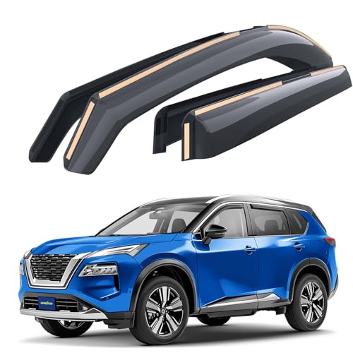 Goodyear In-channel Wind Deflectors for/compatible with Nissan X-Trail 2022-2026 (IV) - Car accessories - Rain Deflectors - Let Fresh Air In During Rain - Sunshades - Reduced Wind Noise-4 Pcs