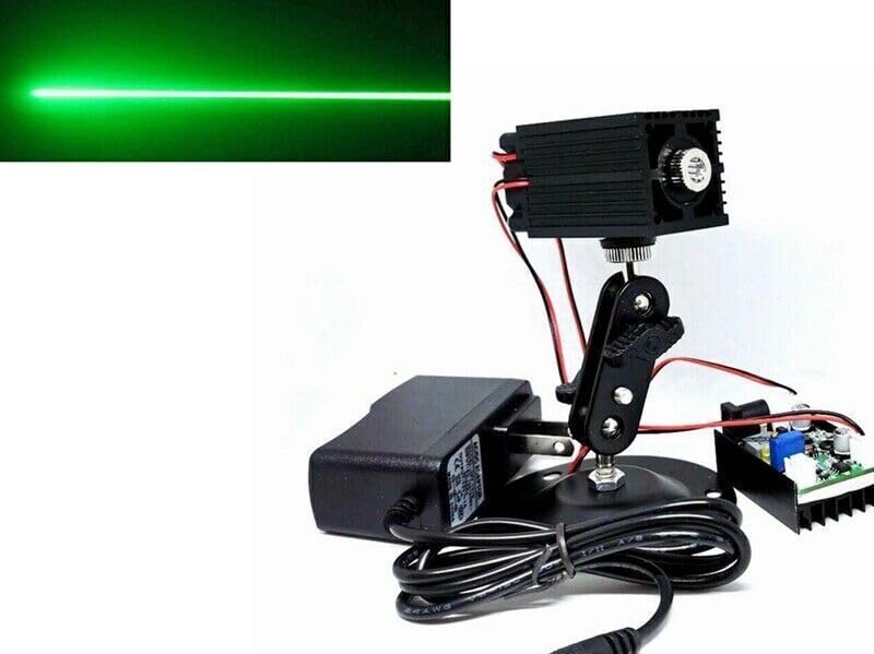 Focusable 532nm-100 Green Line Módulo de diodo láser w 12V Power & Holder-3350