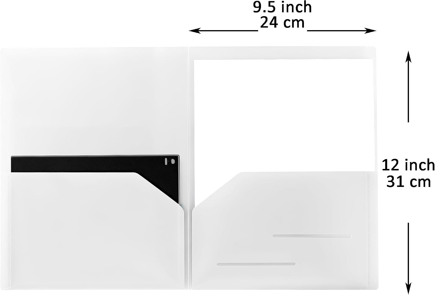 Youngever 6 Pack Heavy Duty Plastic Two Pocket Folders, Heavy Duty Plastic 2 Pocket Folder (Cloud White) image 2