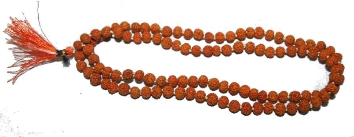 INDIAN ASTROLOGY RUDRAKSHA RUDRAKSH 6 MM 108 BEADS PRAYER JAPA KARMA MALA NECKLACE-TOP GRADE 5 FACE (5 MUKHI) HINDU TIBETAN BUDDHIST PRAYER KARMA BEADS SUBHA ROSARY MALA FOR NIRVANA, BHAKTI, FOR REMOVING INNER DOSHAS, FOR CHANTING AUM OM, FOR AWAKENING CHAKRAS, KUNDALINI THROUGH YOGA MEDITATION