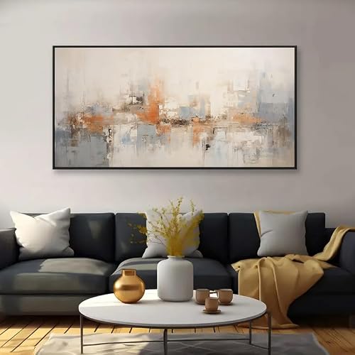 Uudezo Black Framed Canvas Print Modern Abstract Golden Grain Canvas Art - Framed Wall Decor For Living Room Bedroom Modern Home Decor(65X130cm(26X51in)