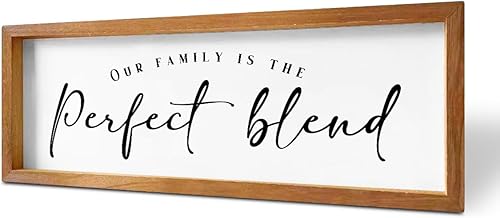 Letrero inspirador para la familia, rústico, decoración de sala de estar, letrero decorativo con marco de madera, motivación, citas familiares, casa