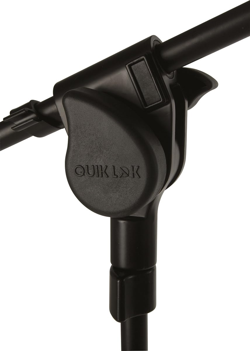 QUIK LOK - A/512 BK, ASTA MICROFONICA a giraffa telescopica con base in metallo pressofuso Serie 500