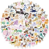100pcs Cute Dog Stickers for Kids, Cartoon Puppy Waterproof Vinyl Decal for Girl Teen Adult Water Bottle Laptop Phone Computer Skateboard Luggage Notebook Journaling Scrapbook