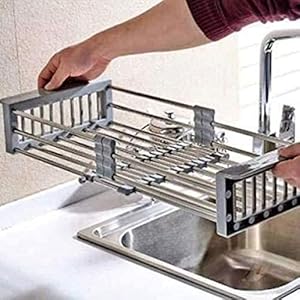 HAPPY HOMES Modular Kitchen Sink (24X18X10 Inch), Matte Satin Finish 304 Grade Stainless Steel with Nanocoated Undercoating and Square Coupling and Metal Fruit Basket