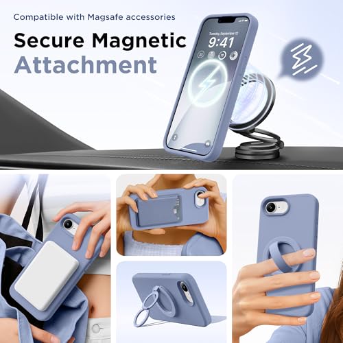 Image of GolbinBox Magnetic for iPhone 17e /16e Case, Silicone Cover, Lavender Gray