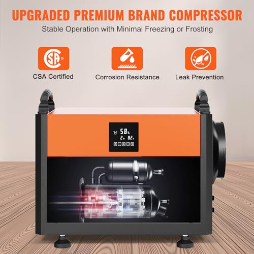 Image of VEVOR 190 Pints Commercial Dehumidifier with Drain Hose for Crawl Spaces, Basements Warehouse & Job Sites, Large Capacity Dehumidifier for Water Damage Restoration, Auto Defrost, CSA Listed