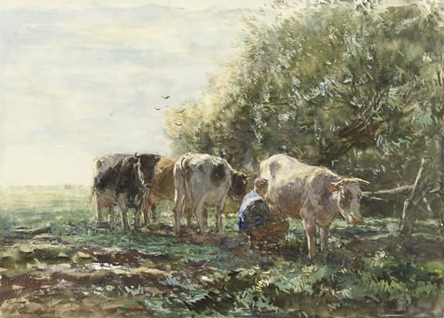 Toile abstraite Willem Maris pour habiller un grand mur vide de salon 60x90cm