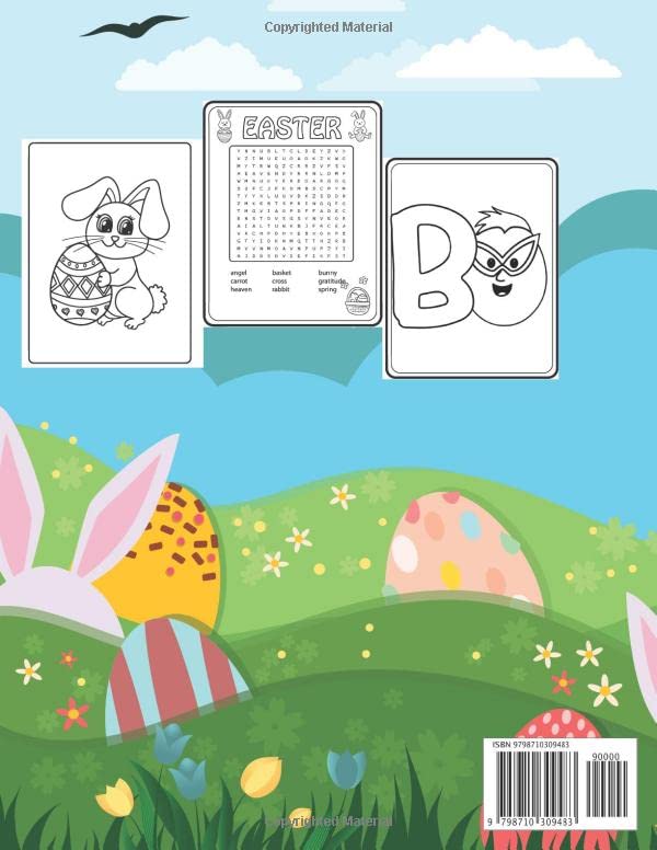 Easter Activity Coloring Book For Kids 4-8: Activity Maze Book Word Search Easter Coloring Book Puzzle Alphabet Animals Games For Boys And Girls image 3
