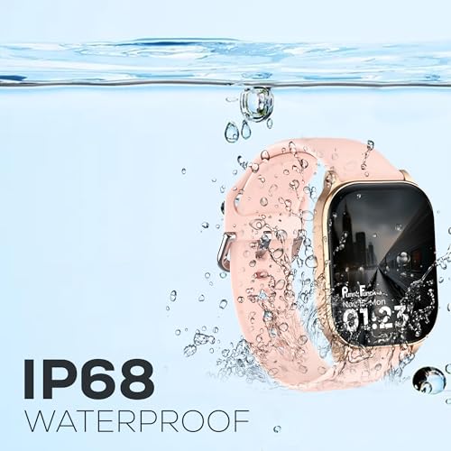 Image of PunnkFunnk NovoLux HD Display Smartwatch for Men & Women Answer /Make Calls, Heart Rate Monitor, 113+ Sports Modes, Step Counter, IP68 Waterproof, Compatible with Android & iOS(Pink)