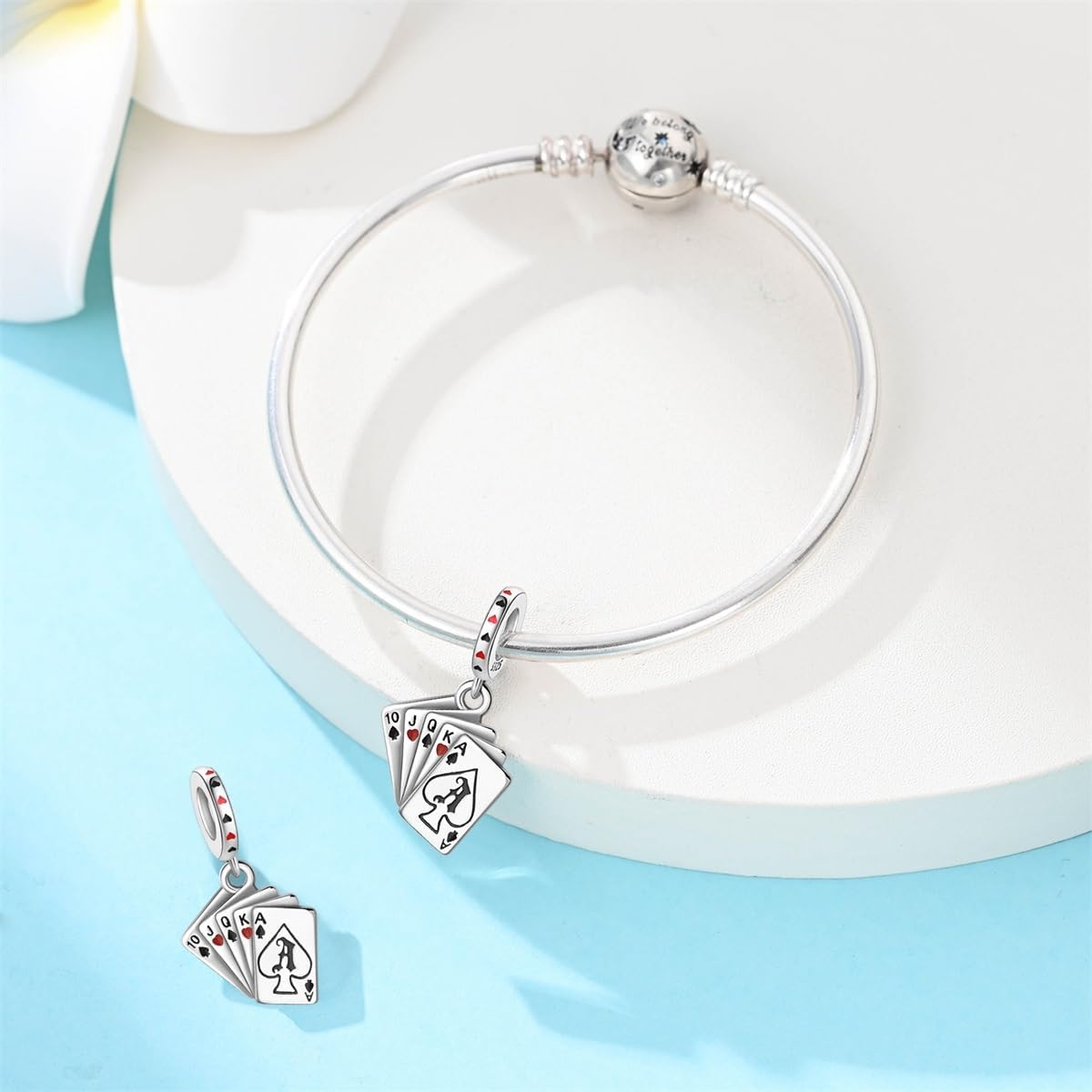 925 Sterling Silver Poker Charms for DIY Jewelry - Pendants & Bead Playing Cards Charms for Women's Pandora Bracelets & Necklaces - Image 4