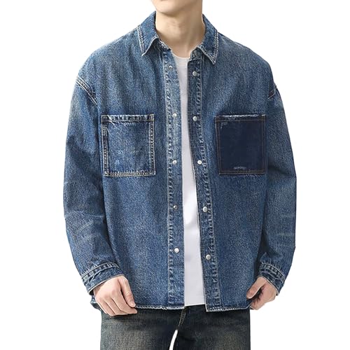 Chemise de travail homme jacquard boutonnée style retro décontracté