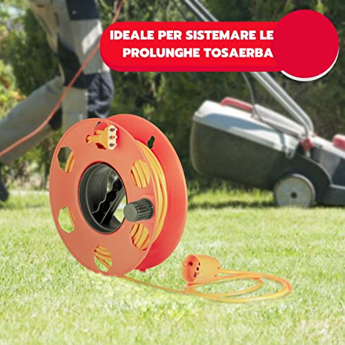POLY POOL - PP2603 Aufroller ROLLY für Verlängerungskabel, Seile, Schläuche - Professionelle Kabeltrommel, ideal für Rasenmäher - Aufhängbare und leicht zu transportierende Kabel- und Schlauchtrommel