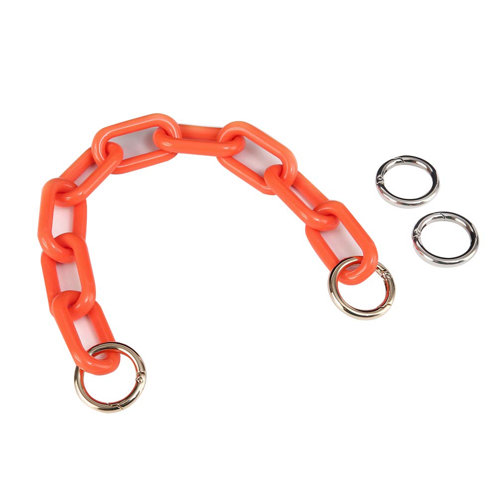 Short Chunky Resin Purse Handle Bag Chain Purse Strap Replacement，Handbag Decoration Chain，Bag Accessories Charms (Orange)