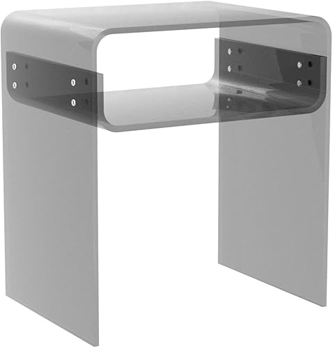 Miniatura 5 de Mesa auxiliar de acrílico transparente de 2 niveles para sala de estar, dormitorio, decoración del hogar (negro)