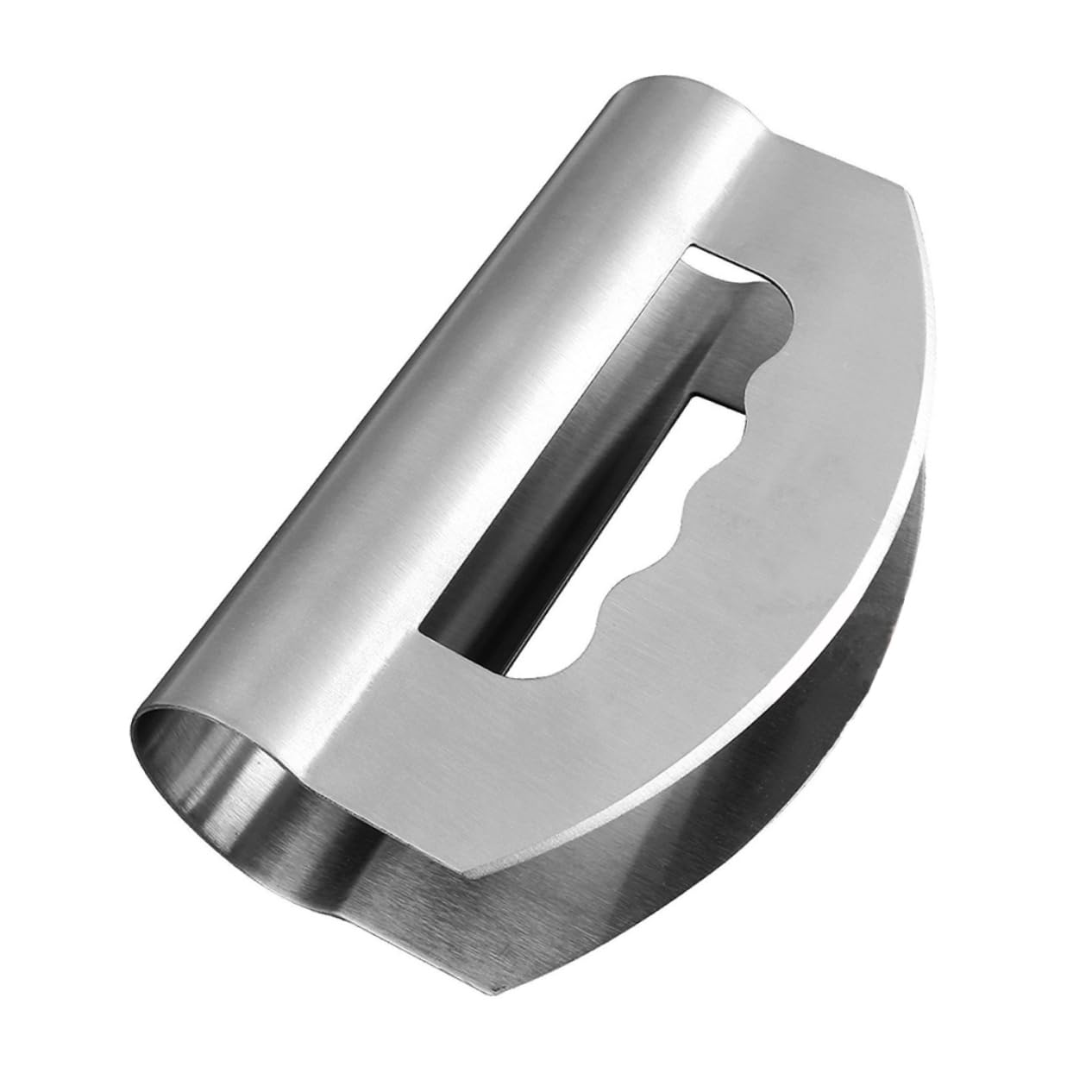 MUCKLILY Stainless Steel Salad Chopper with Double Knife and Protective Covers Multipurpose Mincing Tool for Efficient Vegetable and Salad Preparation Ergonomic Design for Safe Handling