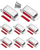 Bien hecho: los orificios para tornillos ranurados elípticos también ayudan a ajustar la ubicación para alinear la placa de acero con la pieza del imán. Estos pestillos magnéticos para muebles vienen con tornillos de montaje de acero inoxidable. No necesita preocuparse por el tornillo que se romperá fácilmente durante el proceso de instalación nuevamente.
