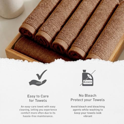 Image of MYTRIDENT Face Towel | Urban Comfort | Quick Drying | Travel Friendly | for Men /Women | 6 Pc Face Towel (30 cm x 30 cm) | 100% Cotton 450 GSM - Coconut Shell
