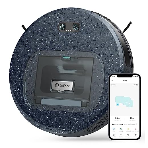 LEFANT Robot Aspirapolvere F1 Pro con 5000 Pa, 28x6,9 cm Super Sottile,250 Minuti di Autonomia, Contenitore per la Polvere Visibile da 600 ml,Aspirapolvere Robot Ideale per Peli di Animali Domestici