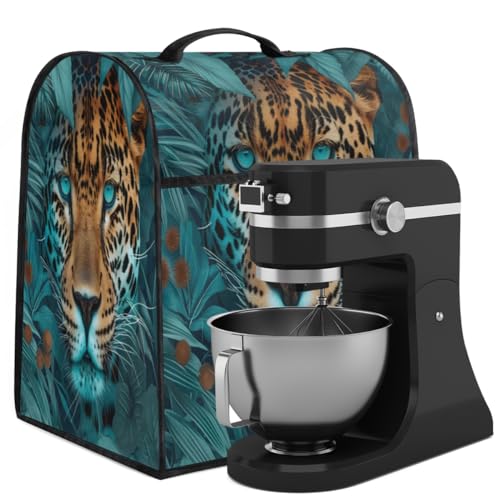 Coffee Maker Cover Tropical Leaf Leopard Kitchen Appliance Covers Small Appliance Covers Blender Cover Juicer Cover Dust Covers for Kitchen Appliances with Top Handle and Pockets,Washable,C821