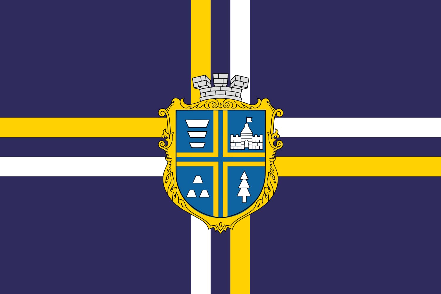Drapeau de Bolekhiv grand modèle pour décoration murale et rassemblements
