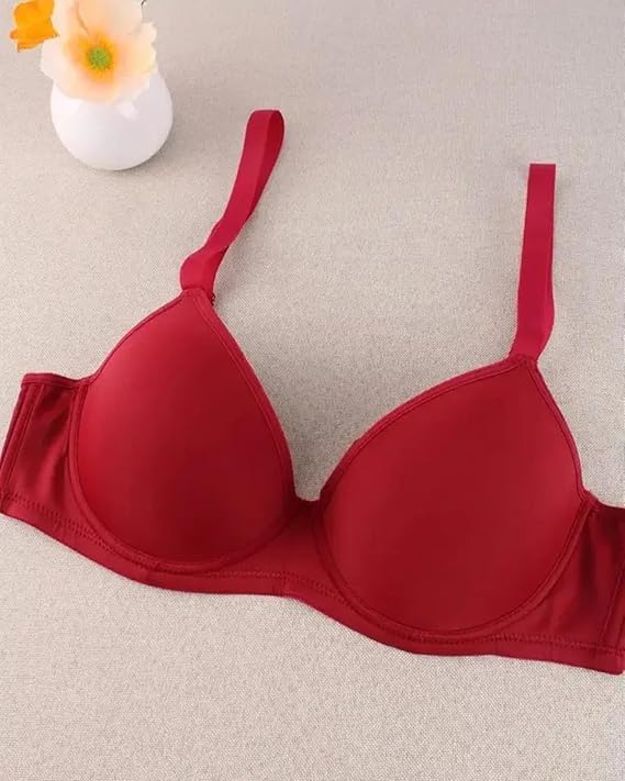 Image of Women's Nylon Lycra Padded Non-Wired Full Coverage Everyday Bra (Pack of 2) (Color As Per Availability)