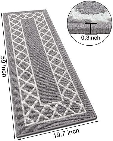 SHACOS Runner Rug for Hallway 50 x 150 cm Non Slip Carpet Runner Machine Washable Kitchen Runner Rug Absorbent Carpet Floor Mat Area Rug for Entrance Kitchen Laundry Room