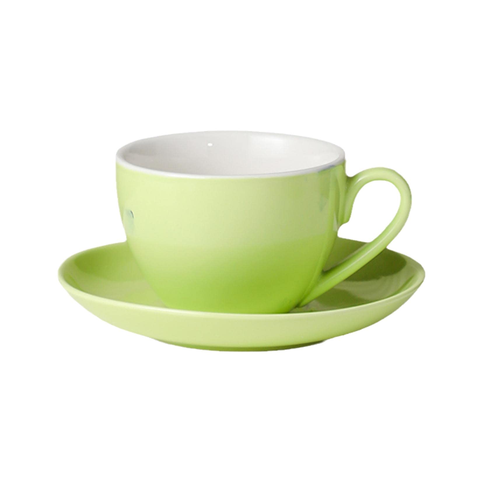 Einfarbige Keramik, 7,4 Oz/220 Ml, Elegantes Set Aus Latte-Tassen Und Untertassen, Moderne, Mehrfarbige Tassen, Ein Tolles Geschenk, Ideal Für Tee, Kaffee, Cappuccin green-550ml