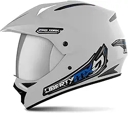 CAPACETE FECHADO PRO TORK LIBERTY MX VISION PRO BRANCO TAM. 60 VIS. ESPELHADA