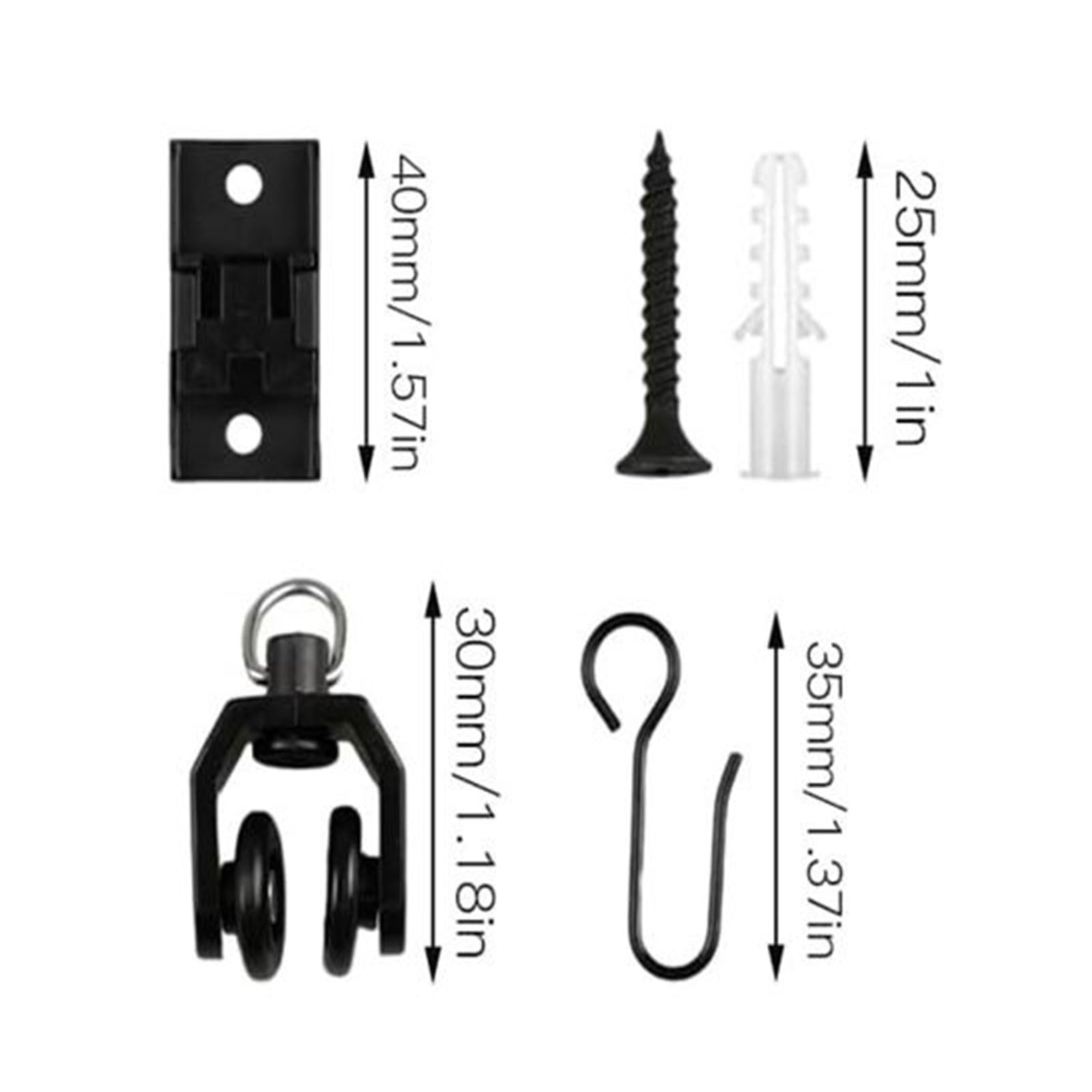 Flexibles schwarzes Vorhangschienen-Set – komplettes Zubehör für einfache Installation, biegbare Vorhangstange für Heimdekoration, vielseitig für Wohnzimmer, Schlafzimmer und mehr Ideal für Vorhänge