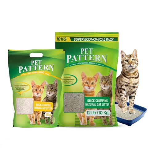 Image of Cat Litter | Natural, Low Dust | Quick-Clumping, Scoopable | Odour Locking with Lemon Fragrance x5 kg | Non Scented x10 Kg Hygiene for Cats (Pack of 2)
