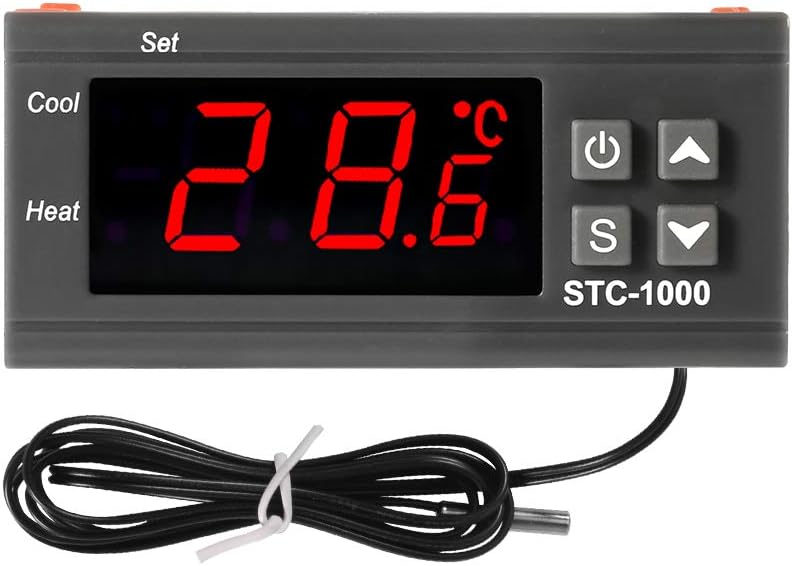 STC-1000 Digital LED Temperature Controller Cooling Heating Centigrade Thermostat 2 Relays LED Output with NTC Sensor Probe 15720-1