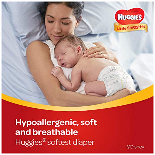 Image of HUGGIES Little Snugglers Baby Diapers, Size 1, 216 Count, Unscented, Hypoallergenic, GentleAbsorb Liner, Pocketed-Back Waistband, Wetness Indicator, Premium Softness