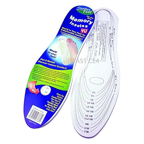 2 Pair of Memory Foam Shoe Insoles Sports Foot Feet Orthopedic Unisex Comfort by SmartHome Cover