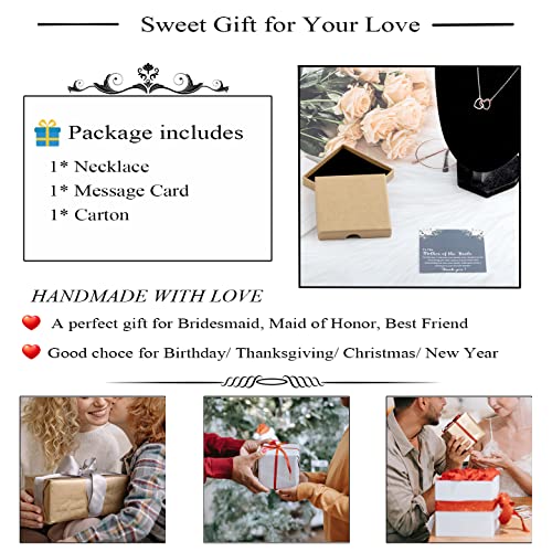 OKEYCH Bridesmaid Gifts From Bride, Maid of Honor Necklace, Thank You Gift from Bride and Groom, Wedding Gift for Bridesmaid Maid of Honor3