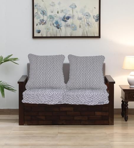 Image of Cotton Fill Woven Quilted Floor Cushion Set 50x50x10 CM Black Argyle with Fillers & Back Cushion,Large Size for Seating,Patio Seat,Meditation,Yoga,Pooja,Guests,Living 20x20x4 Inch