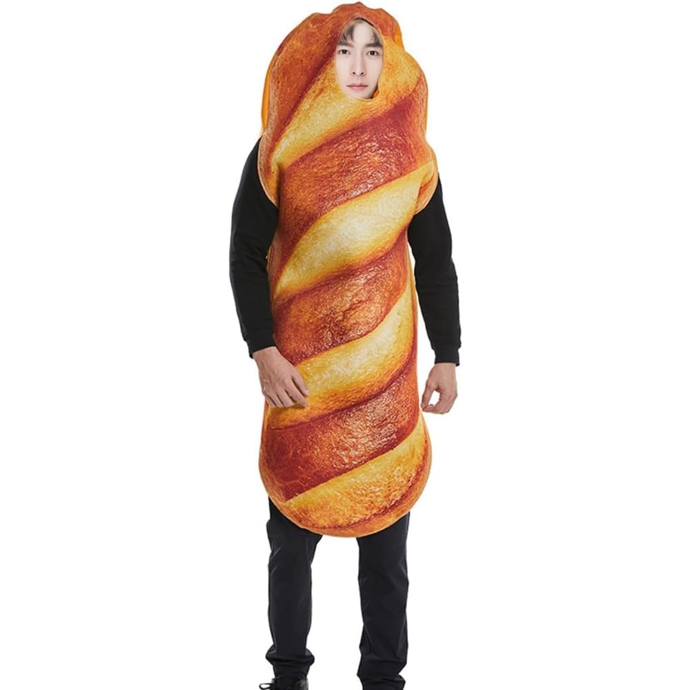 Costume per Halloween e cosplay, divertente costume da pane per feste di compleanno e giochi di ruolo