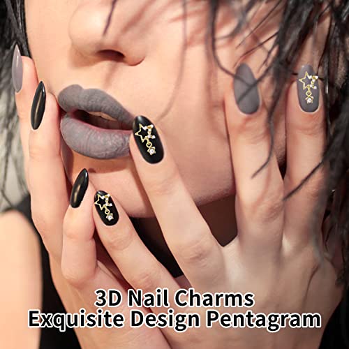 Giantree 20Pcs Star Nail Charms, 3D Alloy Rhinestones Nails Art Charms Bling Crystals Nail Gems For Diy Manicure Decoration Nail Accessories Women Nail Supplies (Gold) #TOP2