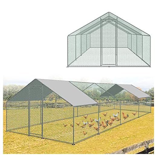 Sonnewelt Freilaufgehege 3x8x2m Hühnerstall Verzinkter Stahl Kleintierstall Hühnerhaus Dach Geflügelstall mit Sonnenschutzdach und Tür für Haustierkäfig Hühnerkäfig Vogelkäfig Kleintiere Pflanzen