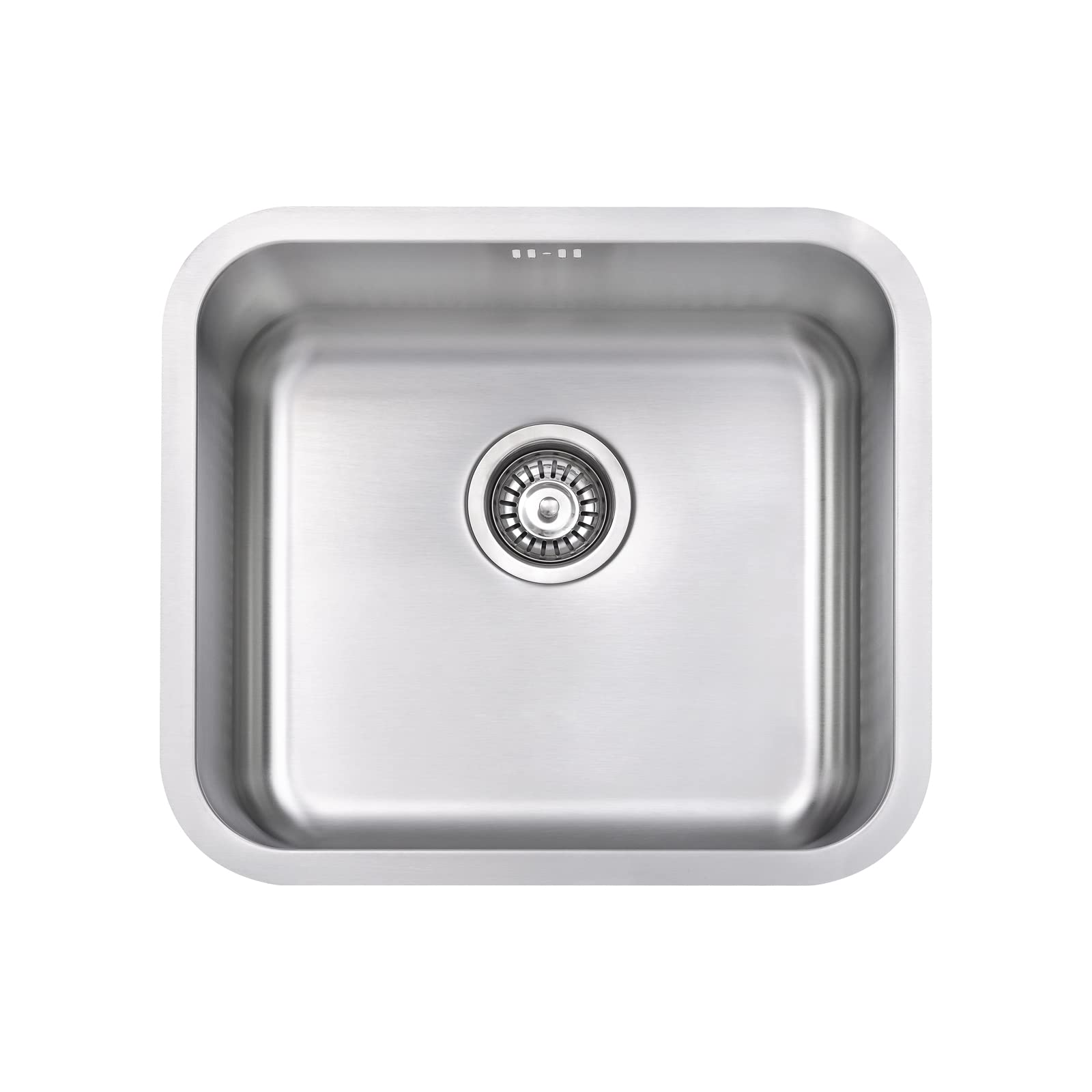 JASSFERRY Undermount Stainless Steel Kitchen Sink 1.0 Single Bowl with Strainer Waste, 500 x 450 mm