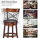 COSTWAY Bar Stool Set of 4, 360-Degree Swivel Solid Wood Stools with Soft Cushion & Backrest, 29.5” Height Kitchen Counter Bar Stools for Kitchen Island, Pub, and Restaurant (4, 29in)