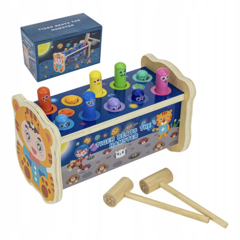 TOYARTSY Pounding Game - Hammer & Pound Toy for Single & Double Kids - Early Montessori Educational Tool Gift for Girls & Boys 3