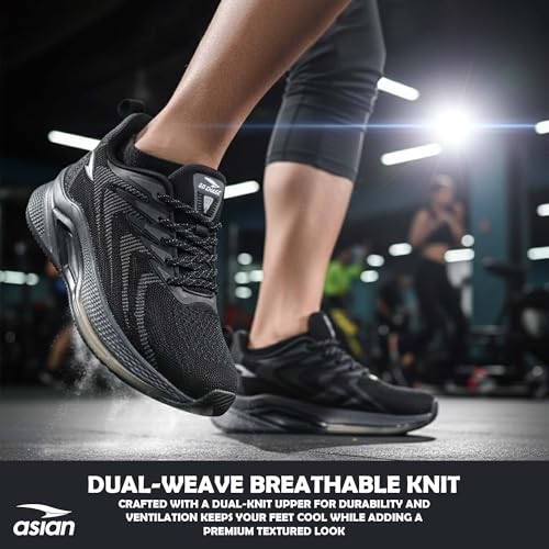 Image of ASIAN Powerplay-31 Men's Running Shoes | Wave-Tech Knit Upper with AeroFlow Side Panels | EVA Midsole | Fish-Scale Yarn | Stylish Athletic Sneakers