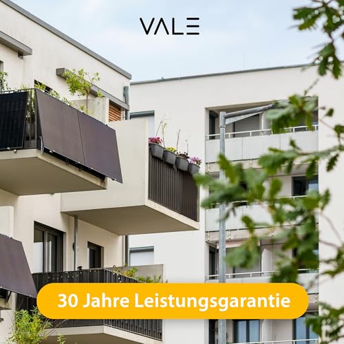 VALE Balkonkraftwerk Bifazial 900 Wp Full Black - Deye M80G4 Wechselrichter - Hochwertiges Solarpanel Set - 5m AC-Kabel