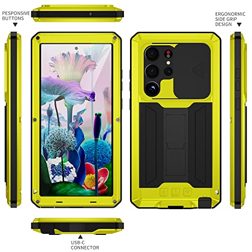 Protection Samsung S23 Plus jaune intégrale heavy duty antichoc avec stand
